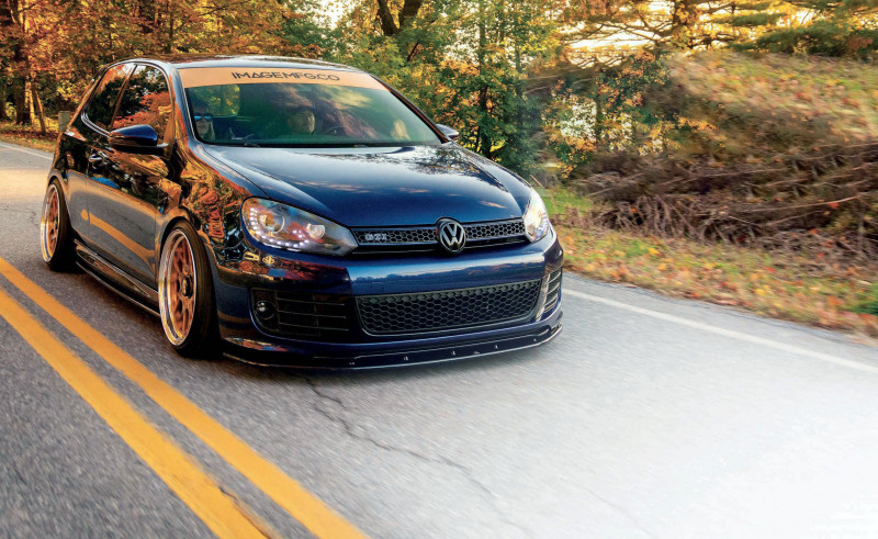 Bagged 2012 Volkswagen Golf GTi Mk6 features turbo upgrade, APR tune, BBS splits, 35th bumper &amp;amp; more