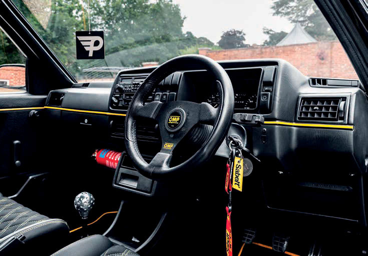 &amp;quot;Custom deep pile floor mats with yellow piping complete the theme&amp;quot;