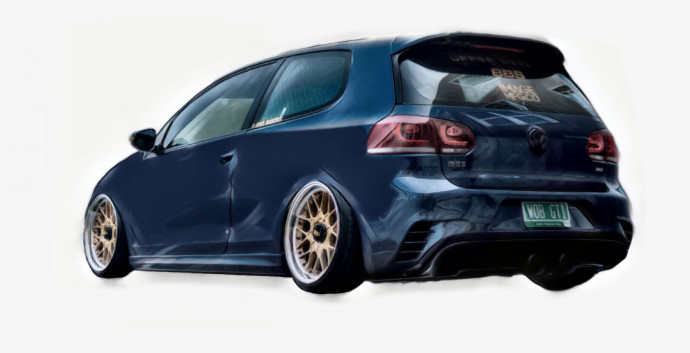 Bagged 2012 Volkswagen Golf GTi Mk6 features turbo upgrade, APR
