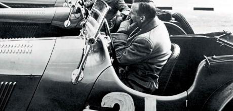 Sir William Lyons wins his only car race, Donington Park, 1938