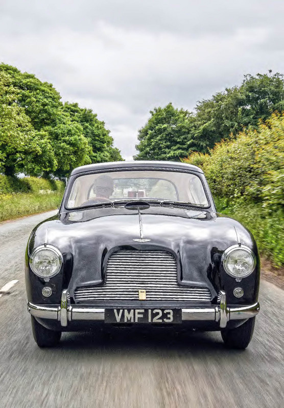 On the road in the ex-Peter Collins, prototype 1953 Aston Martin DB2/4 FHC