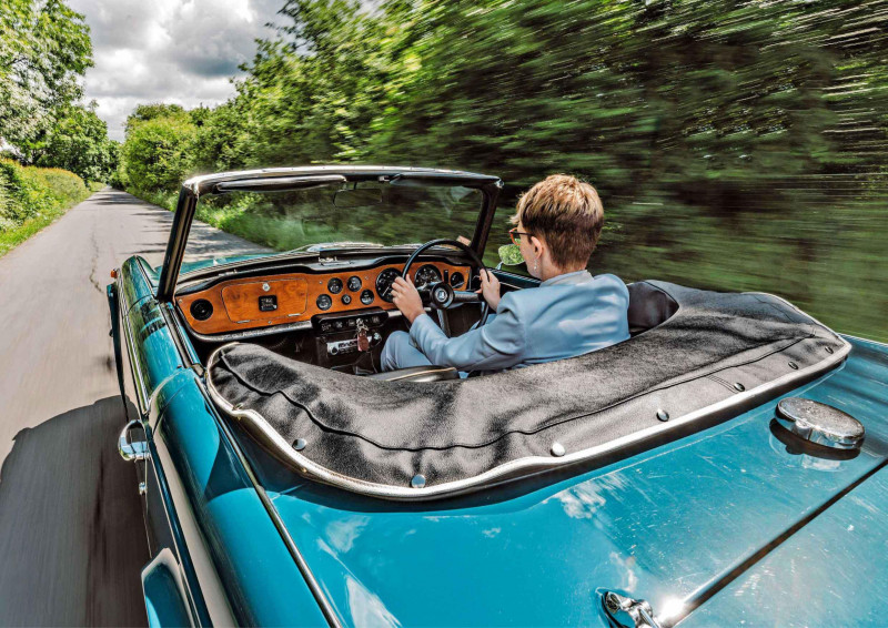1967 Triumph TR5 PI - Driving the first TR5 off the production line, Press Car Number 5