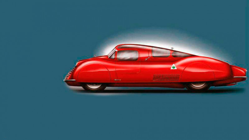 1941 Alfa-Romeo Tipo 163 V16 Racer - render