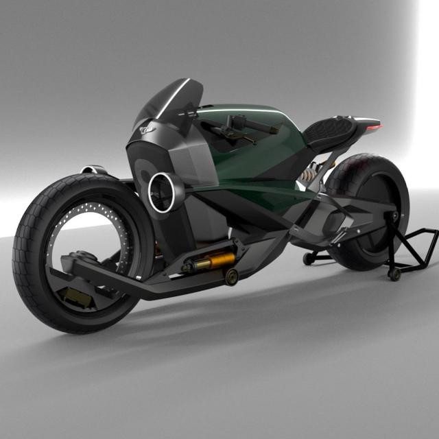 Industrial designer Thomas Angeboult imagined this two-wheeled Bentley EV concept