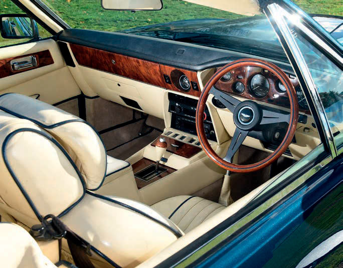 Prince of Wales standard-looking 1989 Aston Martin V8 Volante with a Vantage engine - interior RHD
