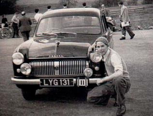 A young Graham Robson pictured with the family&#39;s Consul (their first ever car) at a local rally, some time around 1954.
