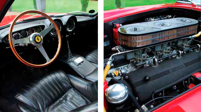 1964 Ferrari 250 GT Lusso - interior / engine V12