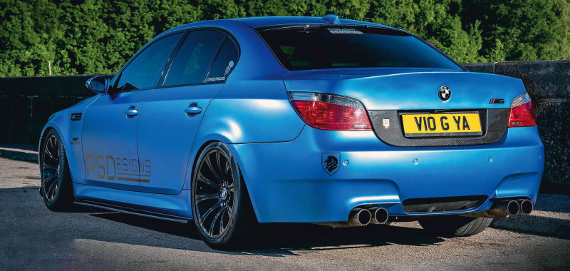 I’ve got a PSDesigns velocity stack kit in carbon fibre, and this is currently the only M5 in the world with this setup”